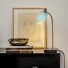 LAMPE DE BUREAU bleu gris Lampe à poser Acier/Verre H51cm