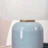 LOULOU Bleu abat-jour Blanc Lampe à poser LED Verre teinté/Verre dépoli H30cm