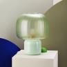 LOULOU Vert abat-jour Vert Lampe à poser LED Verre teinté/Verre dépoli H30cm