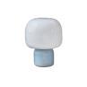 LOULOU Bleu / Abat-jour blanc opale Lampe à poser LED Verre teinté/Verre dépoli H30cm