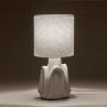 BILLY Blanc Lampe à poser céramique et lin H53cm