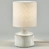 CATHERINE blanc abat-jour blanc Lampe à poser céramique et lin H47cm