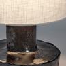 CATHERINE Noir / Abat-jour Beige Lampe à poser céramique et lin H47cm