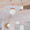 PLUTO SMALL Zesty orange Suspension LED en plastique recylé Ø33cm