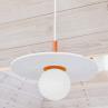 PLUTO SMALL Zesty orange Suspension LED en plastique recylé Ø33cm