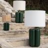 LA GRANDE LAMPE CHARLOTTE Bois vert abat-jour Coton Lampe à poser Bois H68cm
