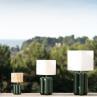 LA GRANDE LAMPE CHARLOTTE Bois vert abat-jour Coton Lampe à poser Bois H68cm
