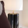 LA LAMPE CHARLOTTE Bois noir abat-jour Coton Lampe à poser Bois H57cm