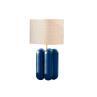LA LAMPE CHARLOTTE Bleu / Laine bouclée Lampe à poser Bois H57cm