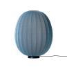 KNIT WIT LEVEL Stone Blue Lampe de sol ovale polyester tricoté Ø65cm