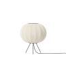 KNIT WIT ROUND LOW blanc perle Lampe de sol ronde polyester tricoté Ø45cm