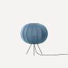 KNIT WIT ROUND LOW Stone Blue Lampe de sol ronde polyester tricoté Ø45cm