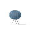 KNIT WIT ROUND LOW Stone Blue Lampe de sol ronde polyester tricoté Ø45cm