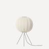 KNIT WIT ROUND MEDIUM blanc perle Lampe de sol ronde polyester tricoté Ø60cm