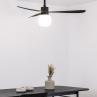 AMELIA Noir Ventilateur de plafond 3 lames Acier/ABS avec lumière LED dimmable Ø132cm