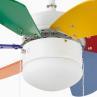 PALAO Multicolore Ventilateur de plafond 6 pâles Acier/Bois avec lumière Ø81cm