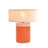 TOTEM orange brillant Lampe à poser Céramique/Lin H44cm