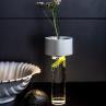 FLEUR Blanc Lampe à poser / Vase LED sans fil H24cm