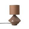 CYLINDRICAL Marron Lampe à poser Verre/Coton H29cm
