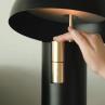 ALTO Noir Lampe à poser LED Enceinte Métal H35cm