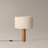 MORAGAS Chêne / Blanc Lampe à poser variateur intégré Bois/Coton H62cm