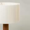 MORAGAS Chêne / Blanc Lampe à poser variateur intégré Bois/Coton H62cm