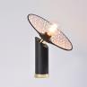 GATSBY noir paon Lampe à poser Métal/Coton H37cm
