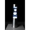 TOWER argent Lampe lave LED RGB Métal/Verre H30cm