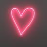 BIG BIG HEART Rose Néon LED Cœur L51cm