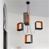 EAU DE LUMIERE chêne teinté Suspension LED 4 lumières Gris/Orange H66cm