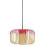 BAMBOO S Rouge Suspension Bambou Ø35cm H23cm