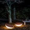 SOLAR Blanc Table lumineuse Outdoor Bois H26cm Ø79cm