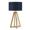 EVEREST bleu denim Lampe à poser Bambou & Lin Naturel H34cm