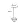 MOMENT opalin et or Lampe baladeuse d'extérieur LED rechargeable Dôme H22,7cm