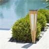 TINKA TECKA teck naturel Torche d'extérieur LED à poser rechargeable & solaire Bois/Ardoise H52cm