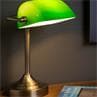 BANKER vert bronze Lampe de bureau Métal & Verre H30cm